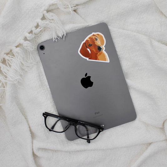 Dachshund sticker on iPad