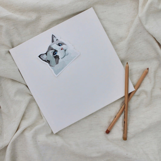 Ragdoll cat sticker on notebook