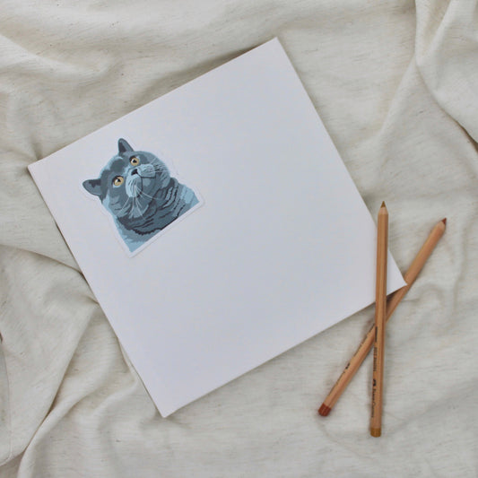 British shorthair cat sticker on notebook