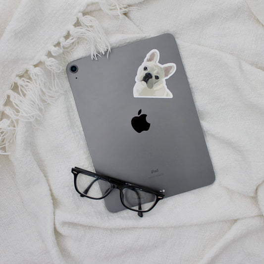 French bull dog sticker on iPad