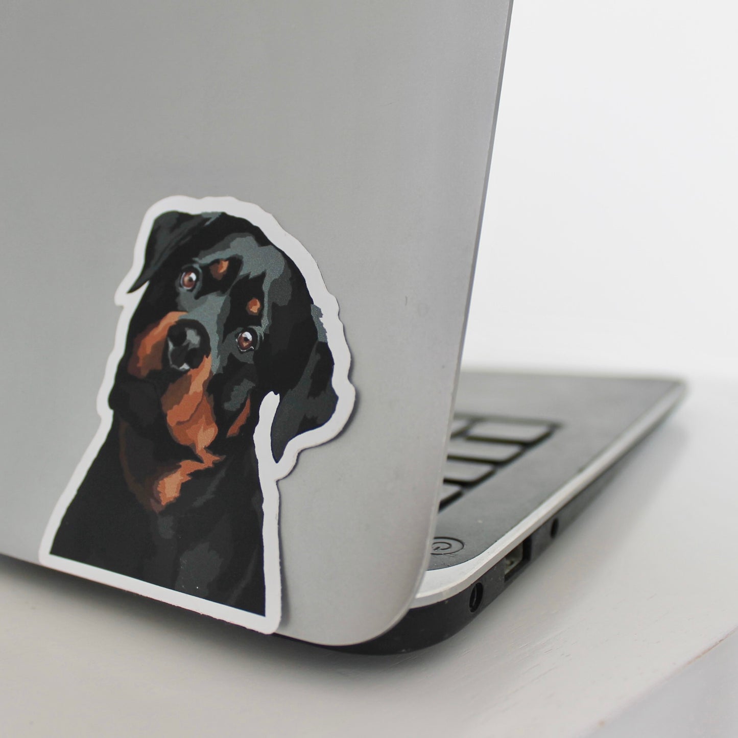 Rottweiler sticker on laptop