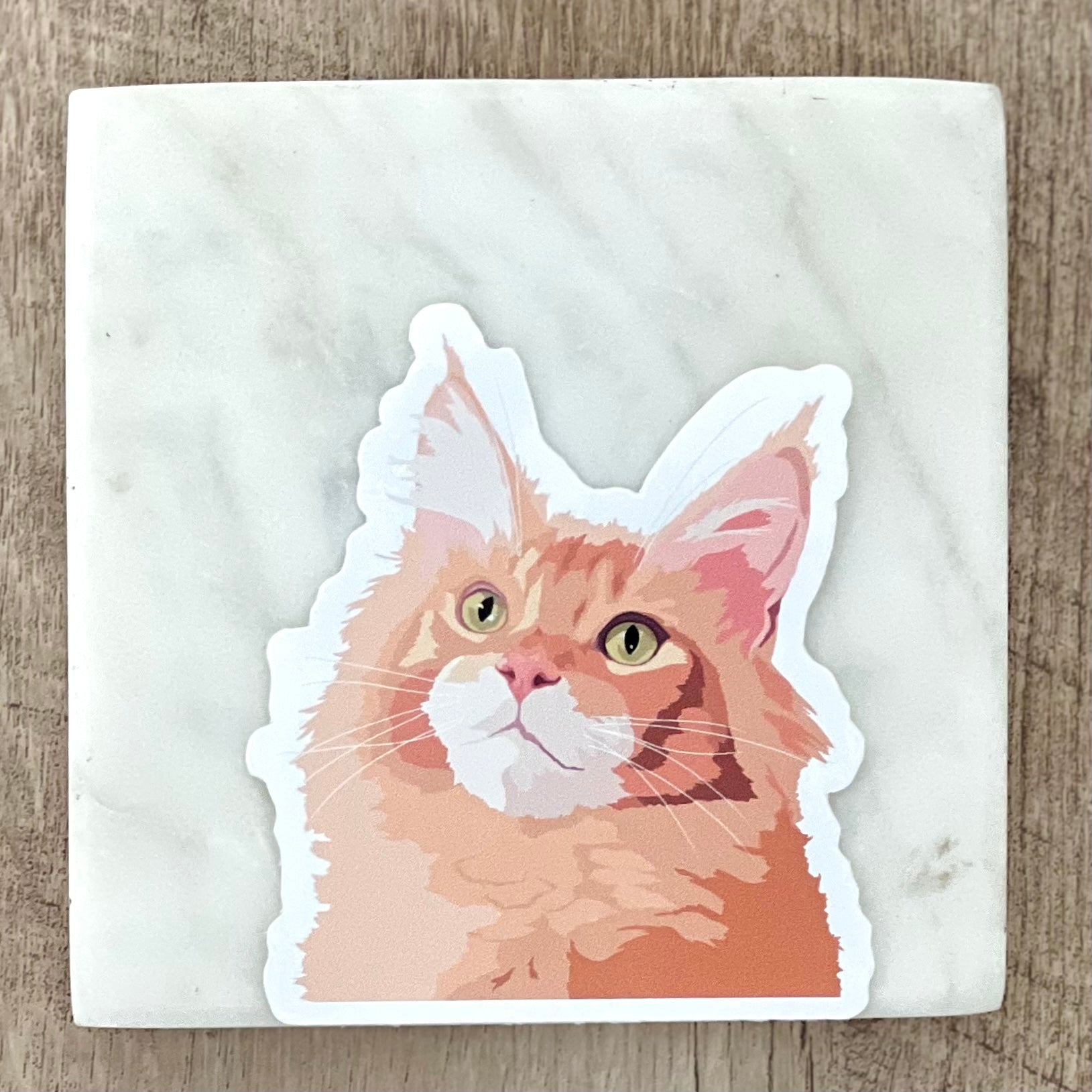 Maine Coon cat sticker, 3", die cut, waterproof, vinyl
