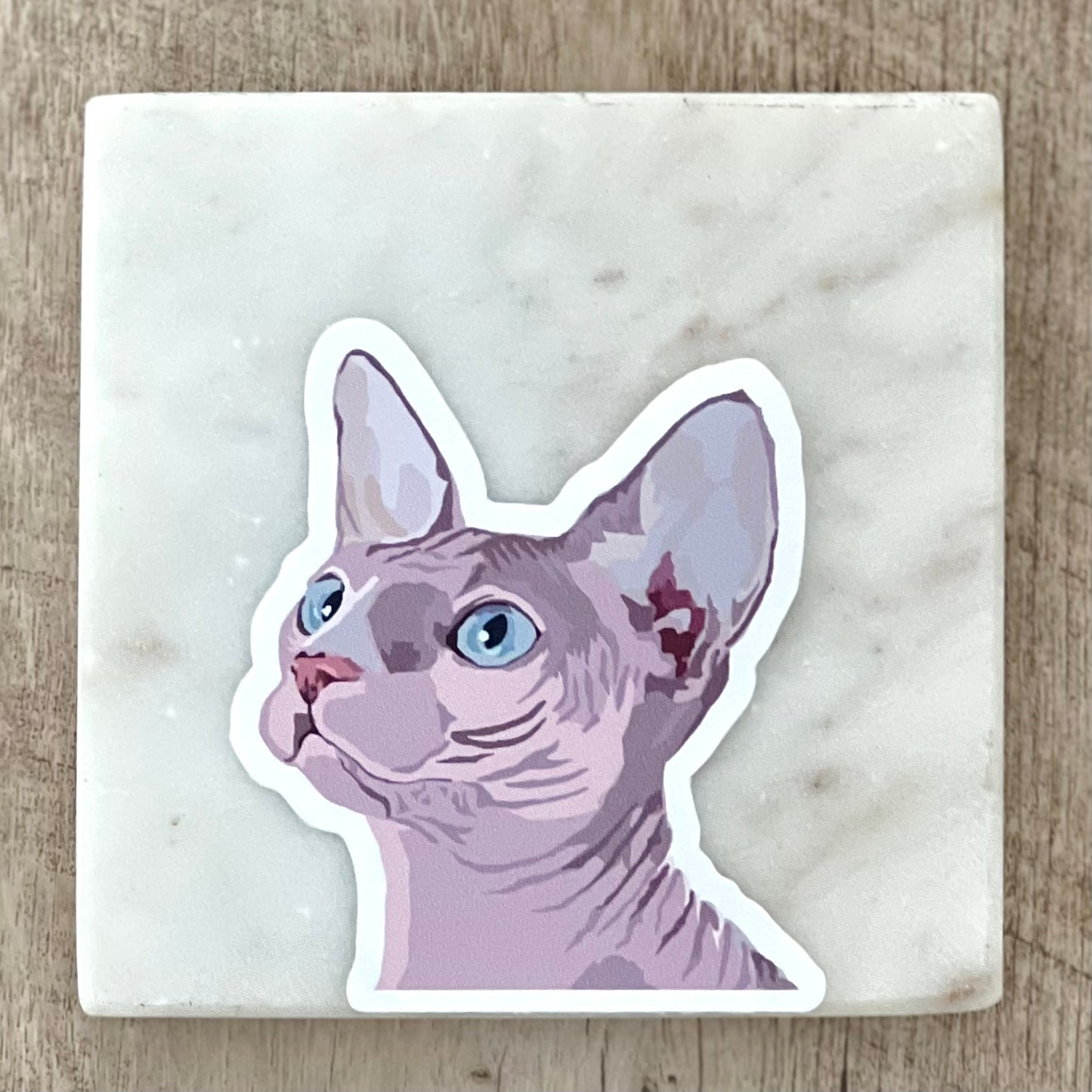 Sphynx cat sticker, 3", die cut, waterproof, vinyl