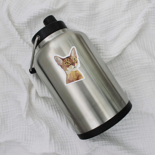 Abyssinian cat sticker on hydro flask