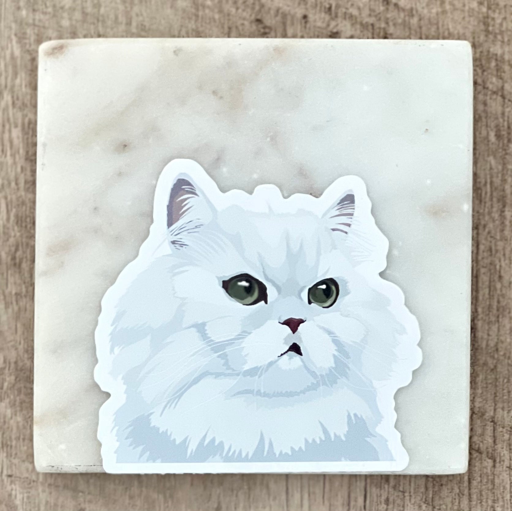 Persian cat sticker, 3", die cut, waterproof, vinyl